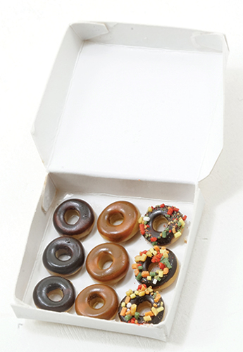 Dollhouse Miniature Donuts In White Box